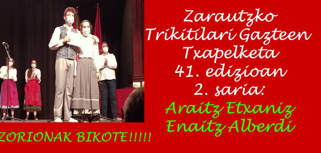 Araitz Etxaniz eta Enaitz Alberdi – 2. saria Zarautzko Trikitilari gazteen Txapelketan