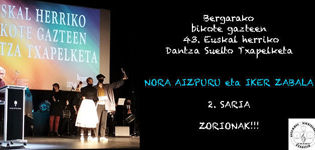 Nora Aizpuru eta Iker Zabala bikoteak 2. saria lortu du Bergaran