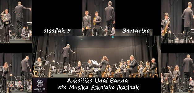 Otsailak 5: musika eskolako ikasleak bakarlari gisa aritu ziren Herriko Bandarekin