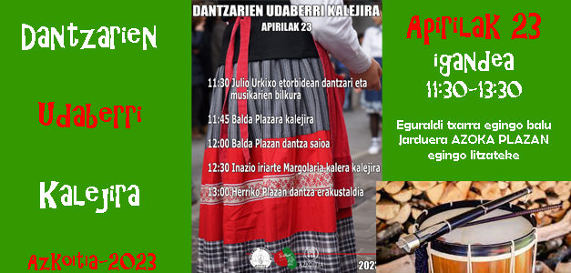 Apirilak 23: Dantzarien Udaberri Kalejira